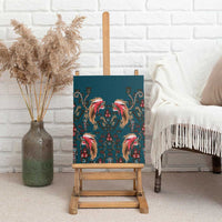 Dark Cyan Blue Bird of Batik Papua Canvas Wall Art Exotic Natural Wealth of Papua - Polynesian Pride