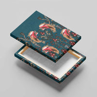 Dark Cyan Blue Bird of Batik Papua Canvas Wall Art Exotic Natural Wealth of Papua - Polynesian Pride