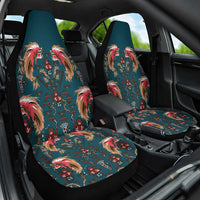 Dark Cyan Blue Bird of Batik Papua Car Seat Cover Exotic Natural Wealth of Papua LT9 One Size Blue - Polynesian Pride