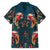 Dark Cyan Blue Bird of Batik Papua Family Matching Long Sleeve Bodycon Dress and Hawaiian Shirt Exotic Natural Wealth of Papua - Polynesian Pride