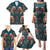 Dark Cyan Blue Bird of Batik Papua Family Matching Puletasi and Hawaiian Shirt Exotic Natural Wealth of Papua - Polynesian Pride