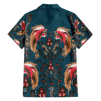 Dark Cyan Blue Bird of Batik Papua Family Matching Puletasi and Hawaiian Shirt Exotic Natural Wealth of Papua LT9 - Polynesian Pride