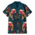 Dark Cyan Blue Bird of Batik Papua Family Matching Short Sleeve Bodycon Dress and Hawaiian Shirt Exotic Natural Wealth of Papua - Polynesian Pride