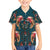 Dark Cyan Blue Bird of Batik Papua Family Matching Short Sleeve Bodycon Dress and Hawaiian Shirt Exotic Natural Wealth of Papua - Polynesian Pride