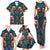 Dark Cyan Blue Bird of Batik Papua Family Matching Tank Maxi Dress and Hawaiian Shirt Exotic Natural Wealth of Papua - Polynesian Pride