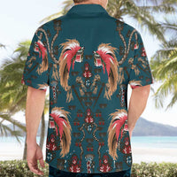Dark Cyan Blue Bird of Batik Papua Hawaiian Shirt Exotic Natural Wealth of Papua - Polynesian Pride