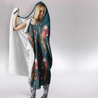 Dark Cyan Blue Bird of Batik Papua Hooded Blanket Exotic Natural Wealth of Papua LT9 - Polynesian Pride