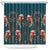 Dark Cyan Blue Bird of Batik Papua Shower Curtain Exotic Natural Wealth of Papua - Polynesian Pride