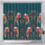 Dark Cyan Blue Bird of Batik Papua Shower Curtain Exotic Natural Wealth of Papua - Polynesian Pride