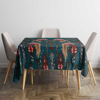 Dark Cyan Blue Bird of Batik Papua Tablecloth Exotic Natural Wealth of Papua - Polynesian Pride