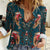 Dark Cyan Blue Bird of Batik Papua Women Casual Shirt Exotic Natural Wealth of Papua - Polynesian Pride