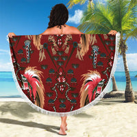Oxblood Bird of Batik Papua Beach Blanket Exotic Natural Wealth of Papua - Polynesian Pride