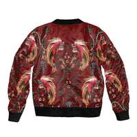 Oxblood Bird of Batik Papua Bomber Jacket Exotic Natural Wealth of Papua - Polynesian Pride