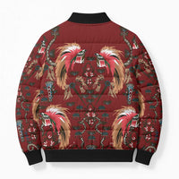 Oxblood Bird of Batik Papua Bomber Puffer Jacket Exotic Natural Wealth of Papua - Polynesian Pride