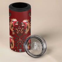 Oxblood Bird of Batik Papua 4 in 1 Can Cooler Tumbler Exotic Natural Wealth of Papua - Polynesian Pride