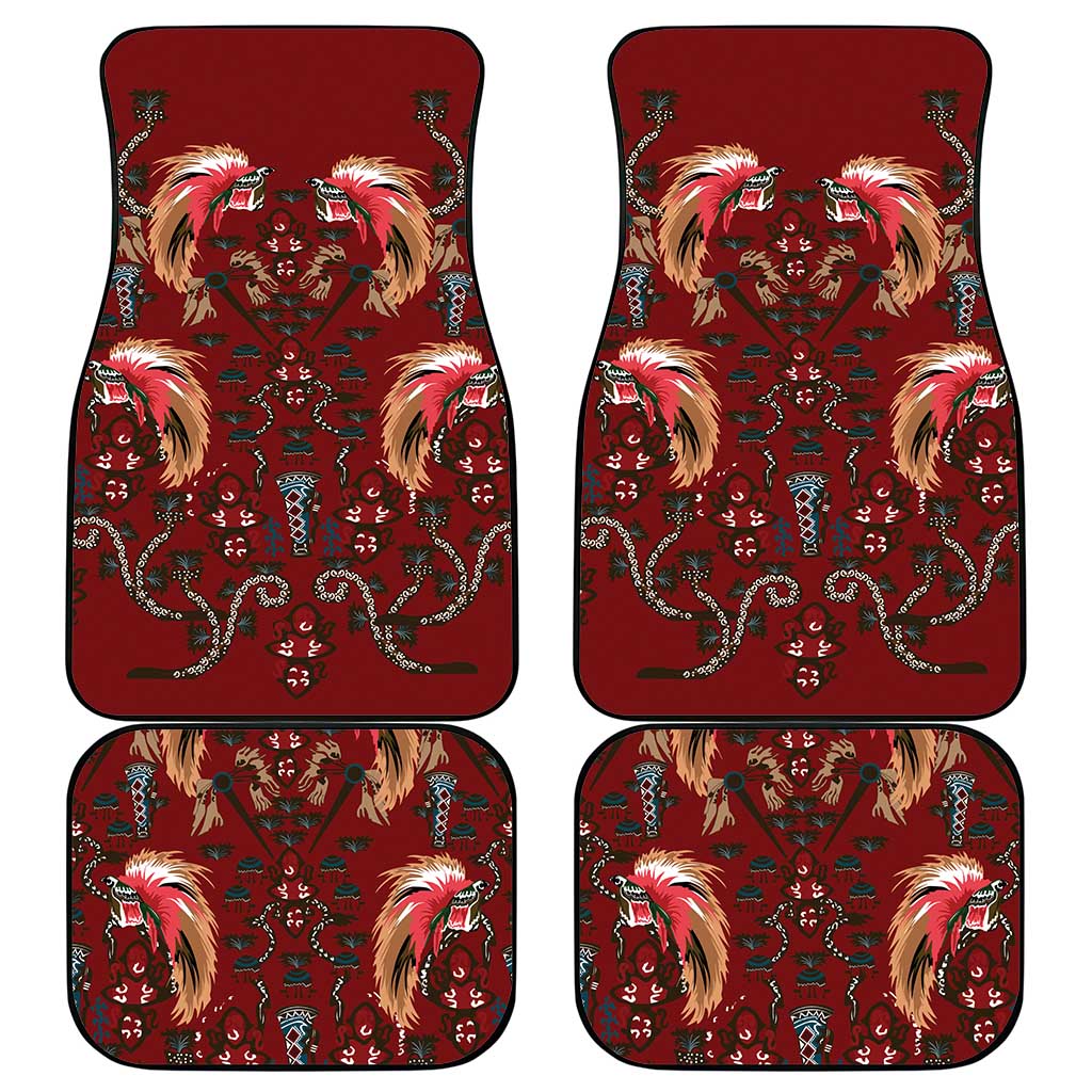 Oxblood Bird of Batik Papua Car Mats Exotic Natural Wealth of Papua - Polynesian Pride