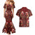 Oxblood Bird of Batik Papua Couples Matching Mermaid Dress and Hawaiian Shirt Exotic Natural Wealth of Papua - Polynesian Pride