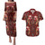 Oxblood Bird of Batik Papua Couples Matching Puletasi and Hawaiian Shirt Exotic Natural Wealth of Papua - Polynesian Pride