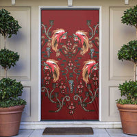 Oxblood Bird of Batik Papua Door Cover Exotic Natural Wealth of Papua - Polynesian Pride