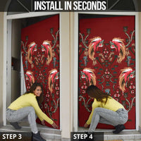 Oxblood Bird of Batik Papua Door Cover Exotic Natural Wealth of Papua - Polynesian Pride