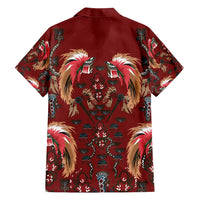 Oxblood Bird of Batik Papua Family Matching Long Sleeve Bodycon Dress and Hawaiian Shirt Exotic Natural Wealth of Papua LT9 - Polynesian Pride