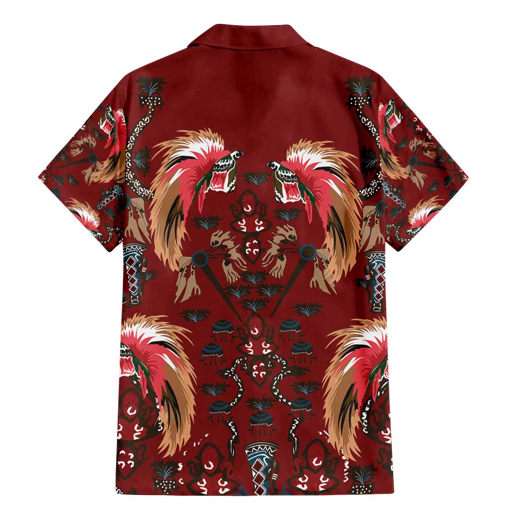 Oxblood Bird of Batik Papua Family Matching Mermaid Dress and Hawaiian Shirt Exotic Natural Wealth of Papua LT9 - Polynesian Pride