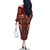 Oxblood Bird of Batik Papua Family Matching Off The Shoulder Long Sleeve Dress and Hawaiian Shirt Exotic Natural Wealth of Papua - Polynesian Pride