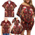 Oxblood Bird of Batik Papua Family Matching Off Shoulder Short Dress and Hawaiian Shirt Exotic Natural Wealth of Papua - Polynesian Pride