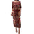 Oxblood Bird of Batik Papua Family Matching Puletasi and Hawaiian Shirt Exotic Natural Wealth of Papua - Polynesian Pride
