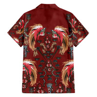 Oxblood Bird of Batik Papua Family Matching Short Sleeve Bodycon Dress and Hawaiian Shirt Exotic Natural Wealth of Papua LT9 - Polynesian Pride