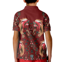 Oxblood Bird of Batik Papua Kid Polo Shirt Exotic Natural Wealth of Papua - Polynesian Pride