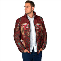 Oxblood Bird of Batik Papua Padded Jacket Exotic Natural Wealth of Papua LT9 - Polynesian Pride
