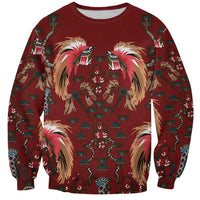 Oxblood Bird of Batik Papua Sweatshirt Exotic Natural Wealth of Papua - Polynesian Pride