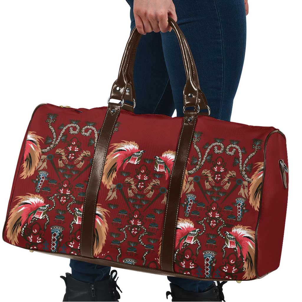Oxblood Bird of Batik Papua Travel Bag Exotic Natural Wealth of Papua - Polynesian Pride
