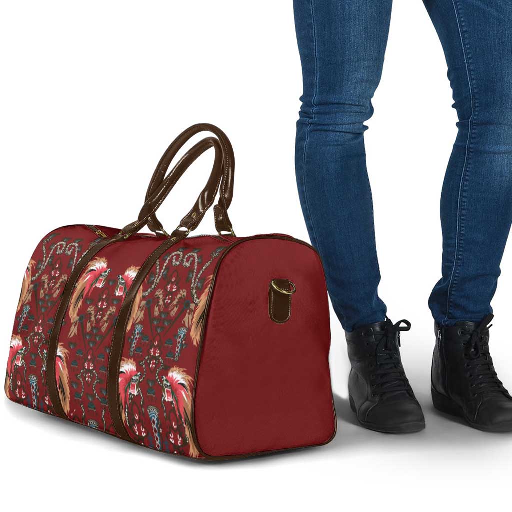 Oxblood Bird of Batik Papua Travel Bag Exotic Natural Wealth of Papua - Polynesian Pride