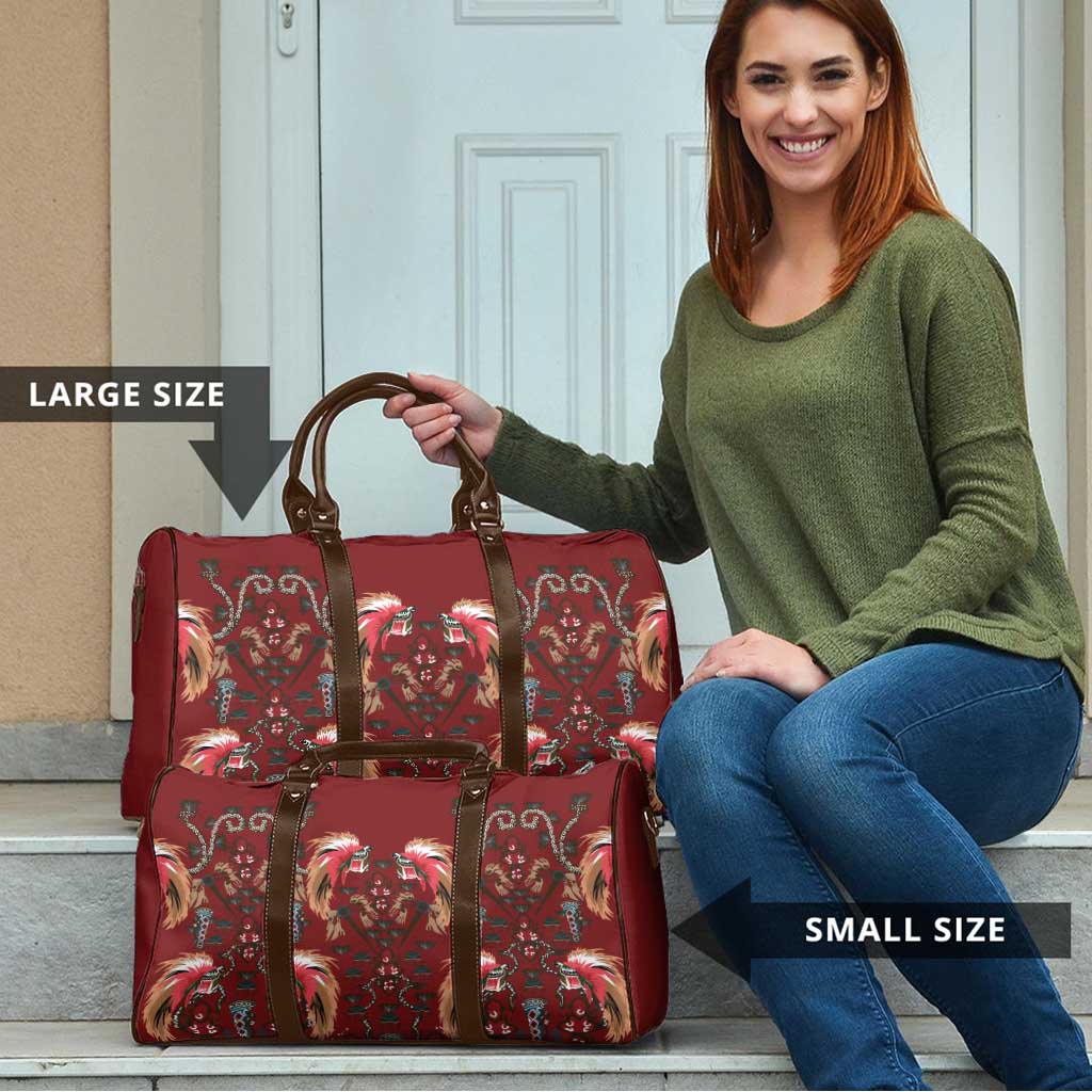 Oxblood Bird of Batik Papua Travel Bag Exotic Natural Wealth of Papua - Polynesian Pride
