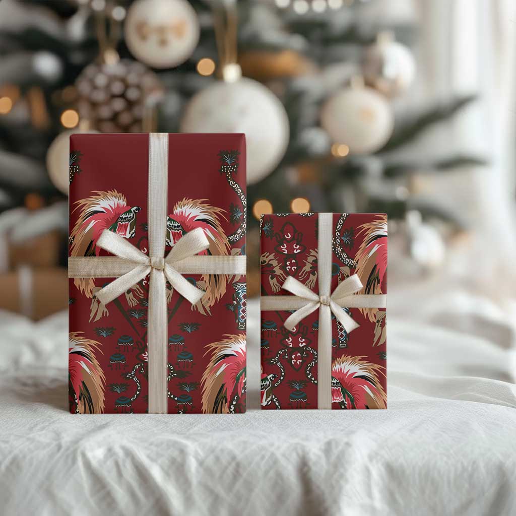 Oxblood Bird of Batik Papua Wrapping Paper Exotic Natural Wealth of Papua - Polynesian Pride