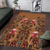 Terracotta Bird of Batik Papua Area Rug Exotic Natural Wealth of Papua - Polynesian Pride