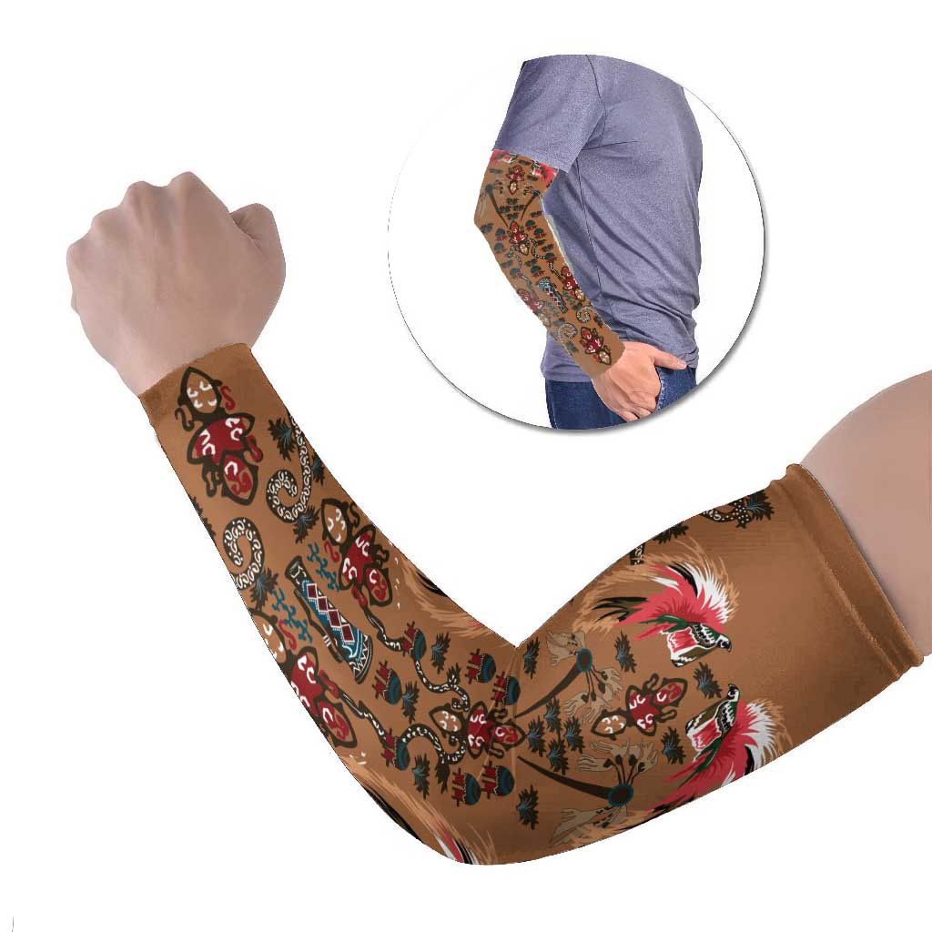 Terracotta Bird of Batik Papua Arm Sleeves Exotic Natural Wealth of Papua - Polynesian Pride