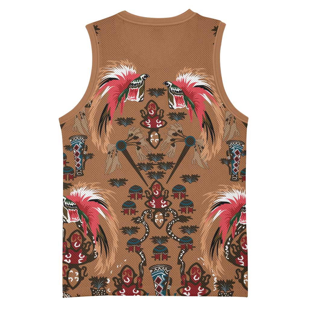 Terracotta Bird of Batik Papua Basketball Jersey Exotic Natural Wealth of Papua LT9 - Polynesian Pride