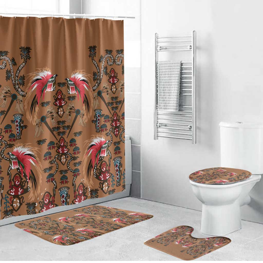 Terracotta Bird of Batik Papua Bathroom Set Exotic Natural Wealth of Papua - Polynesian Pride