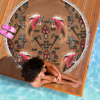 Terracotta Bird of Batik Papua Beach Blanket Exotic Natural Wealth of Papua - Polynesian Pride