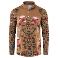 Terracotta Bird of Batik Papua Button Sweatshirt Exotic Natural Wealth of Papua - Polynesian Pride