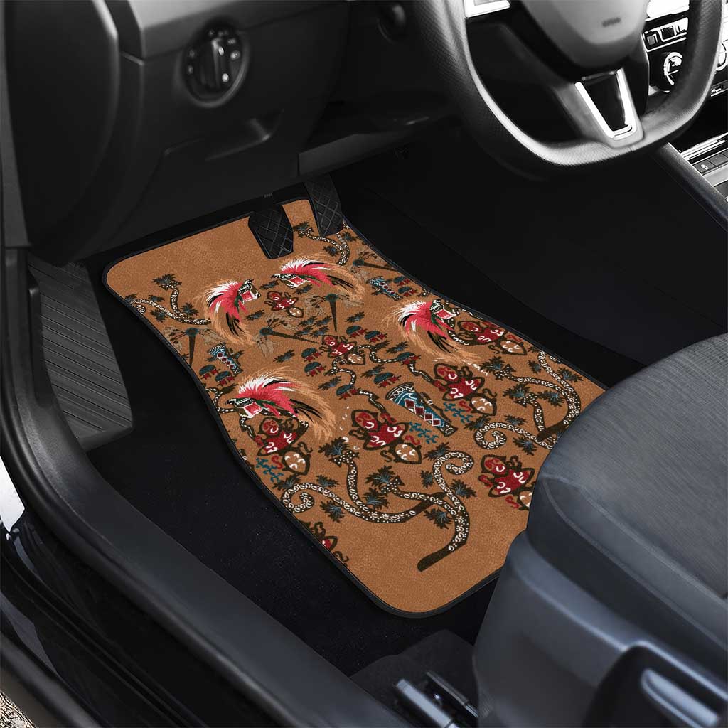 Terracotta Bird of Batik Papua Car Mats Exotic Natural Wealth of Papua - Polynesian Pride