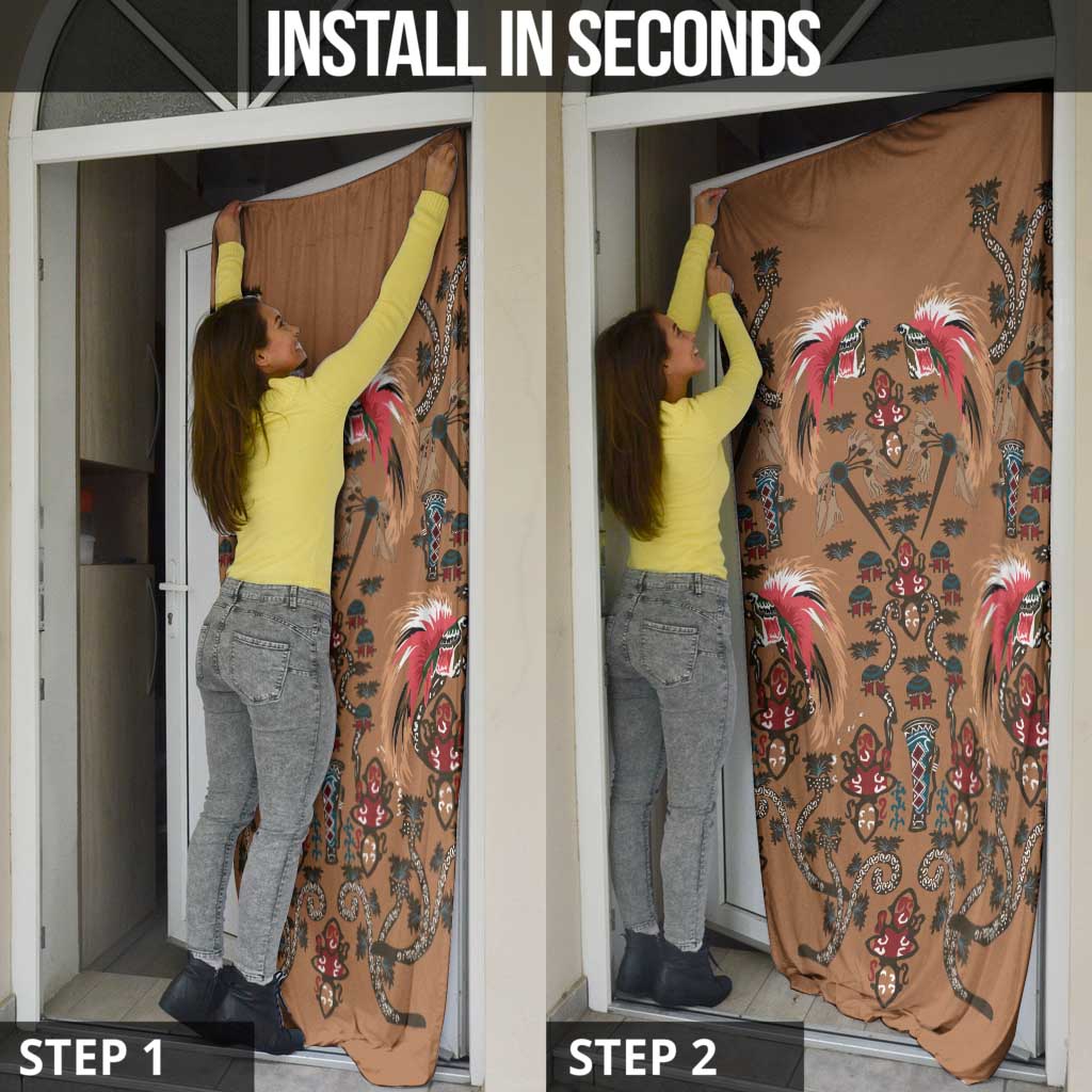 Terracotta Bird of Batik Papua Door Cover Exotic Natural Wealth of Papua - Polynesian Pride