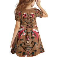 Terracotta Bird of Batik Papua Family Matching Off Shoulder Maxi Dress and Hawaiian Shirt Exotic Natural Wealth of Papua - Polynesian Pride