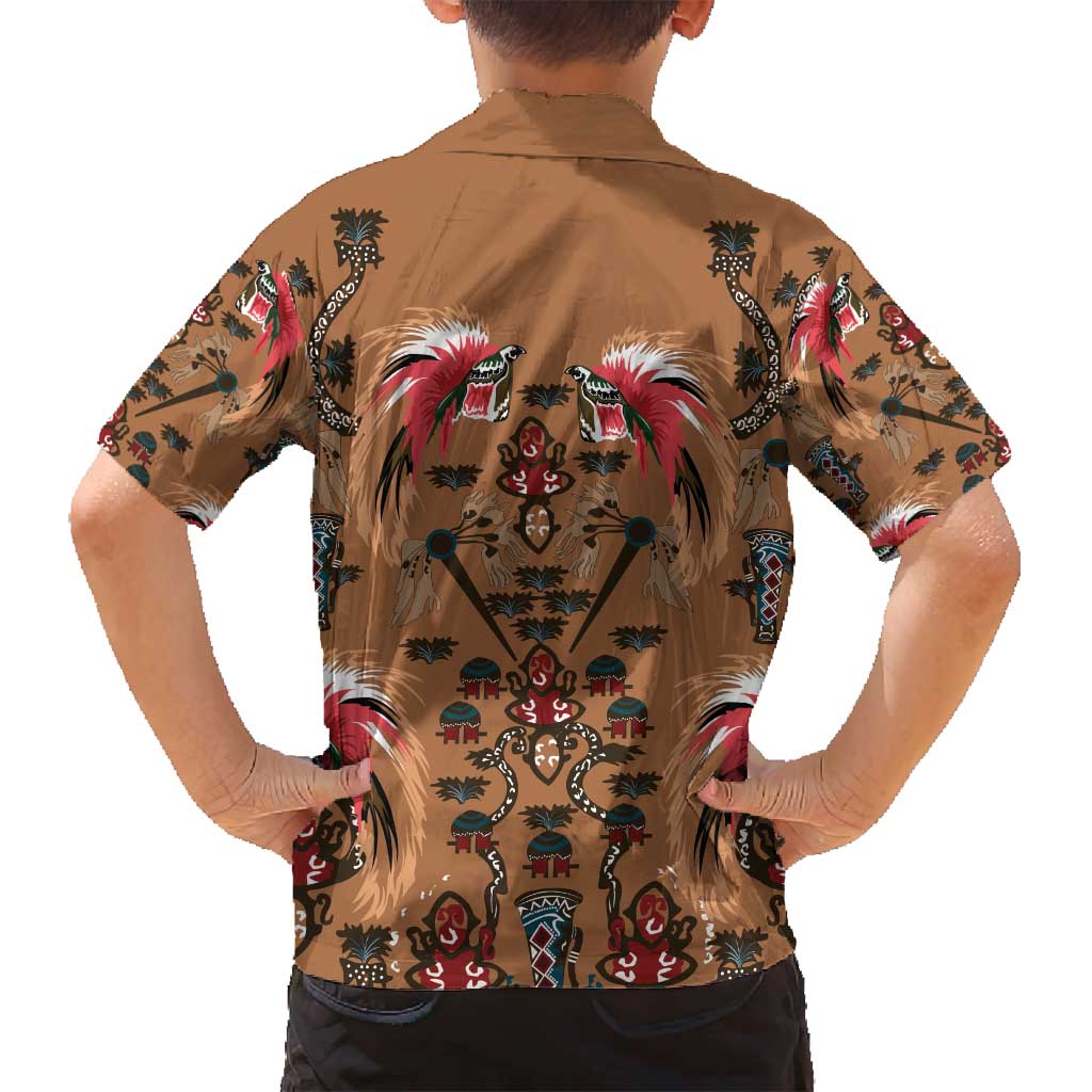 Terracotta Bird of Batik Papua Family Matching Puletasi and Hawaiian Shirt Exotic Natural Wealth of Papua LT9 - Polynesian Pride