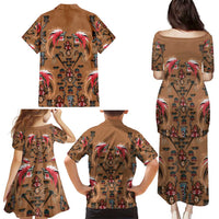 Terracotta Bird of Batik Papua Family Matching Puletasi and Hawaiian Shirt Exotic Natural Wealth of Papua LT9 - Polynesian Pride