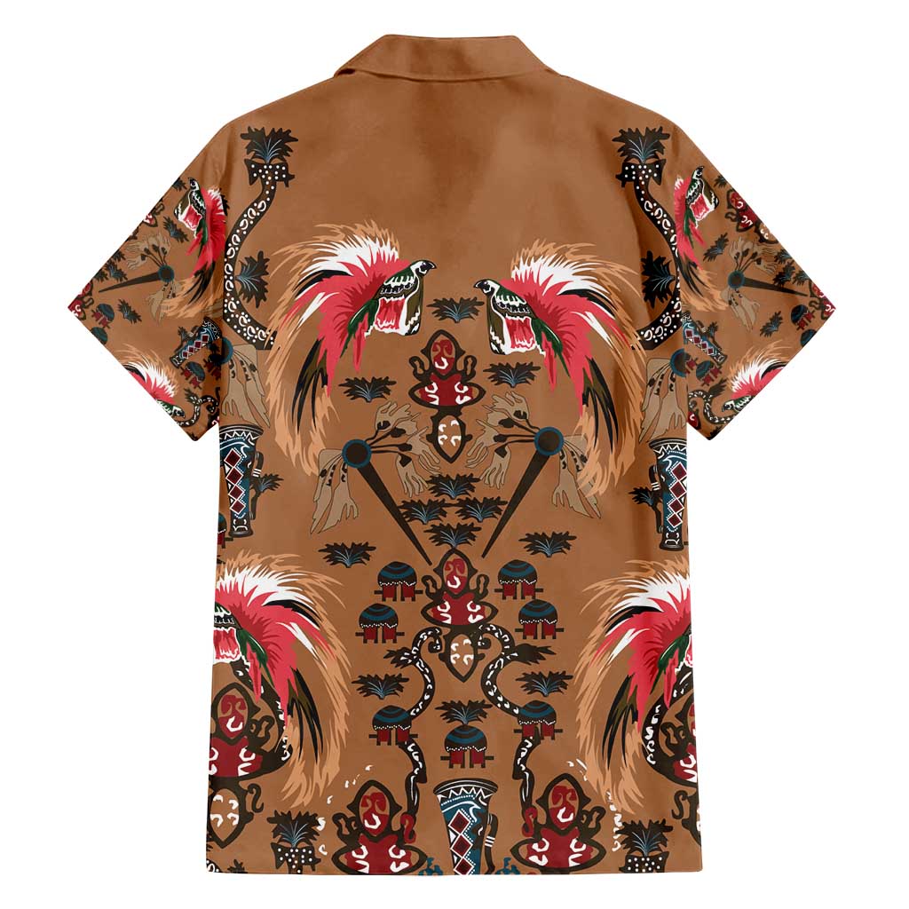 Terracotta Bird of Batik Papua Family Matching Puletasi and Hawaiian Shirt Exotic Natural Wealth of Papua LT9 - Polynesian Pride