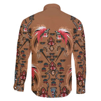 Terracotta Bird of Batik Papua Family Matching Short Sleeve Bodycon Dress and Hawaiian Shirt Exotic Natural Wealth of Papua LT9 - Polynesian Pride